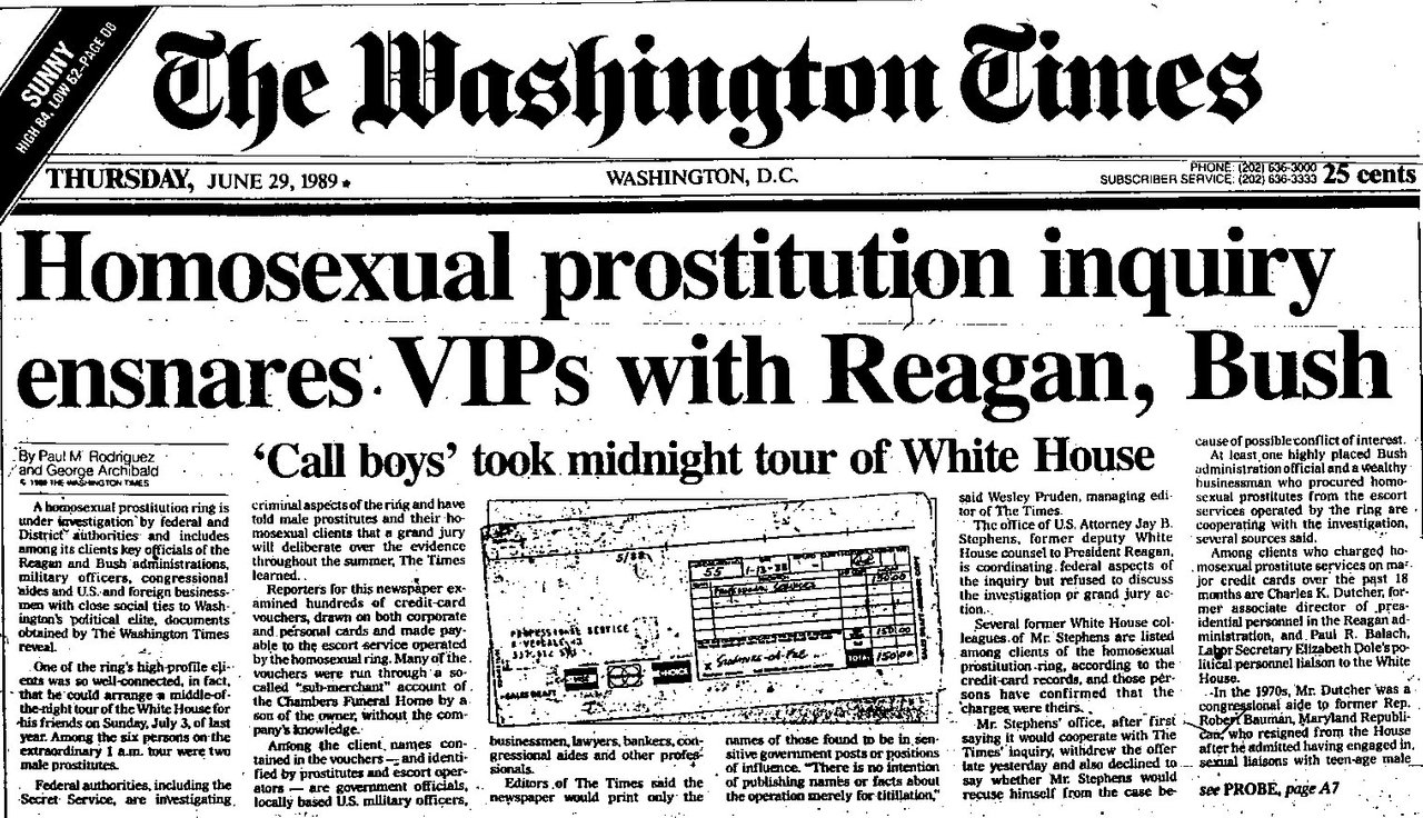 washington times homosexual prostitution report
